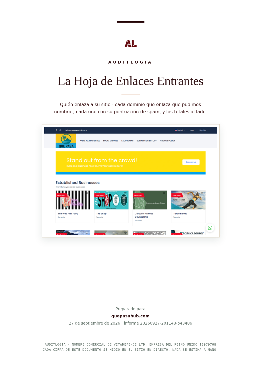 La Hoja de Enlaces Entrantes