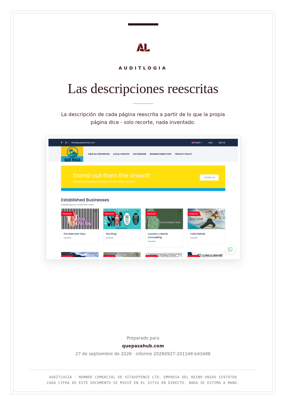 Las descripciones reescritas