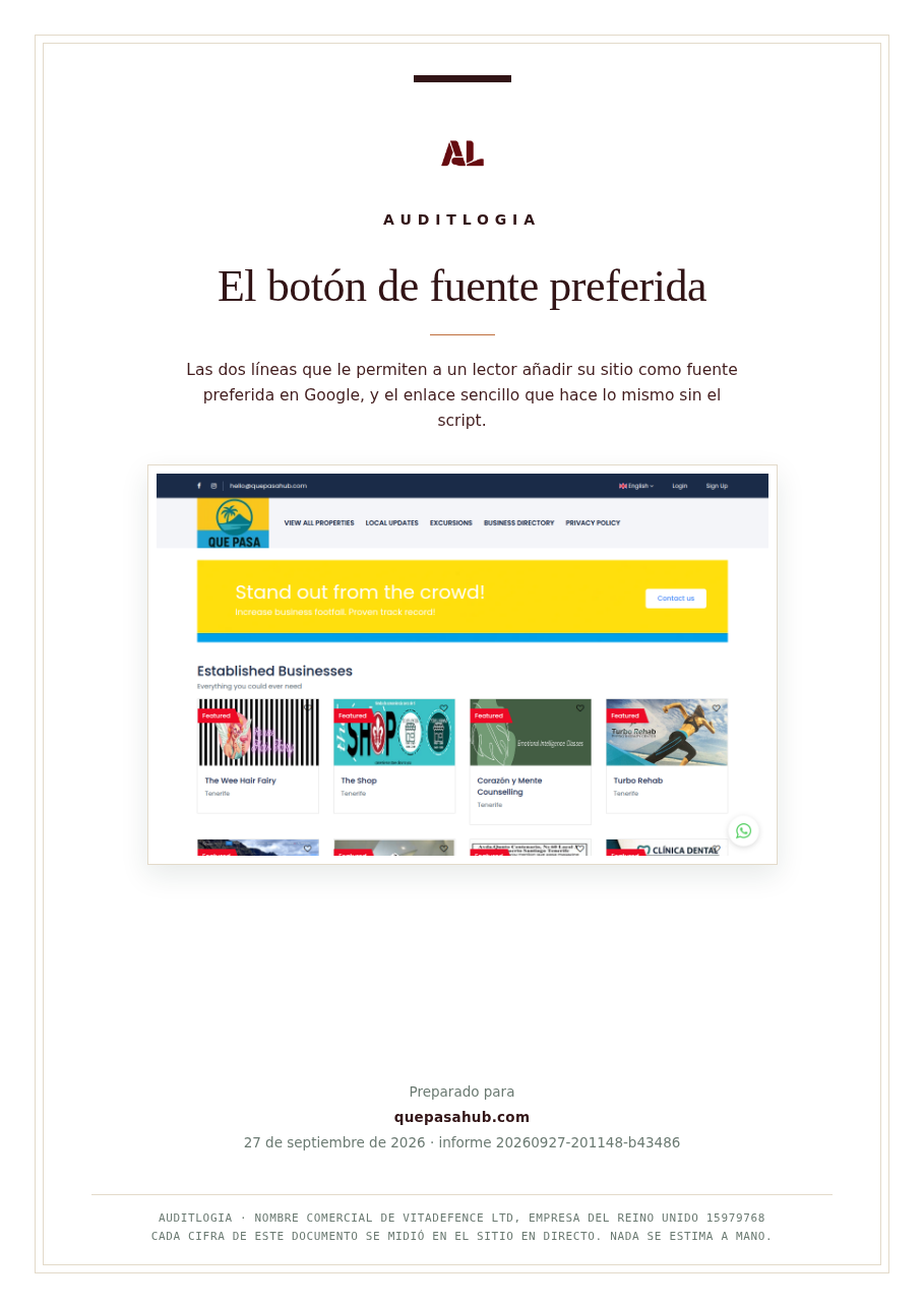 El botón de fuente preferida