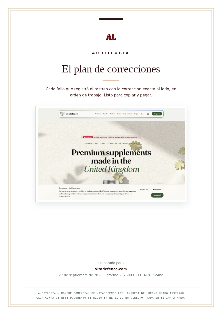 El plan de correcciones