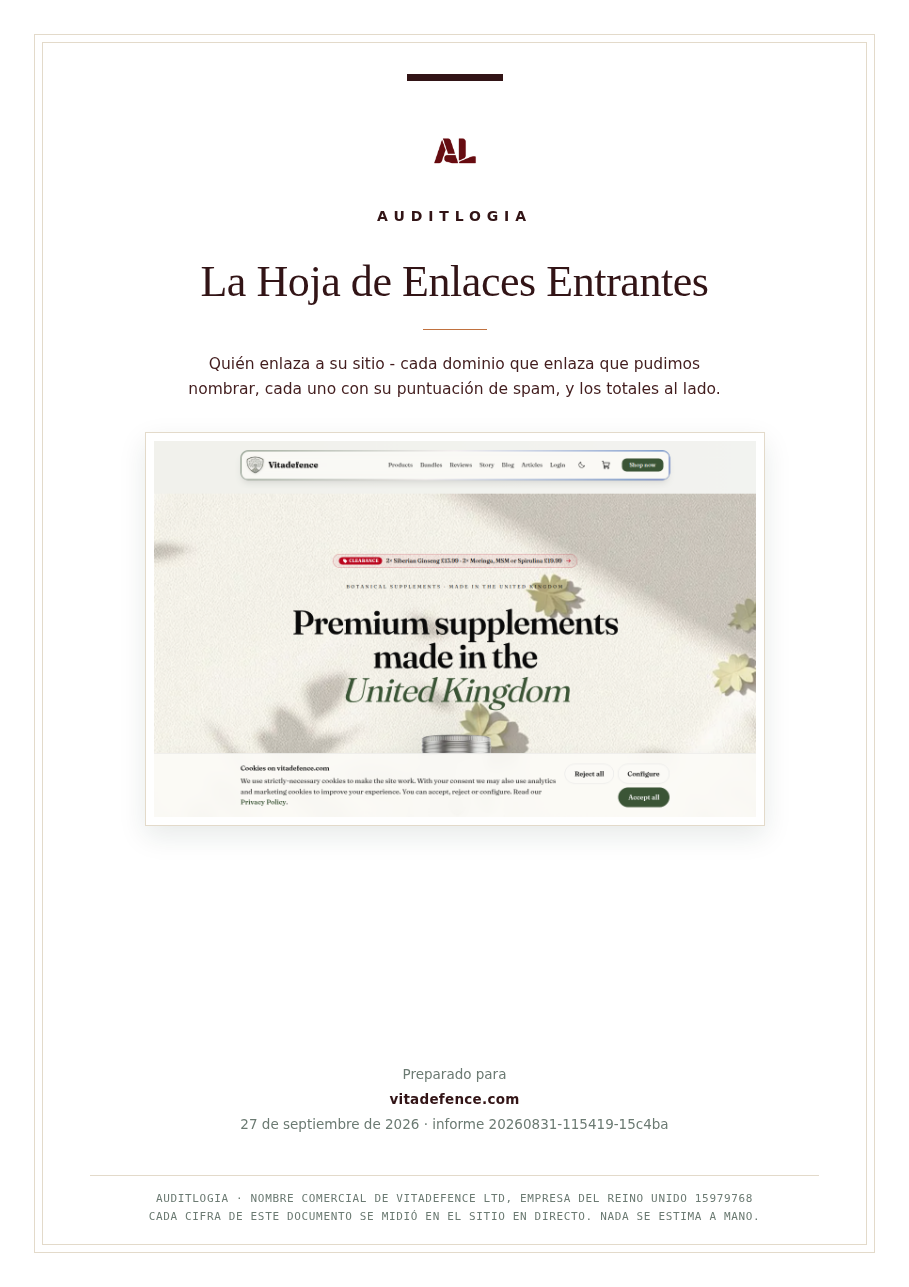 La Hoja de Enlaces Entrantes