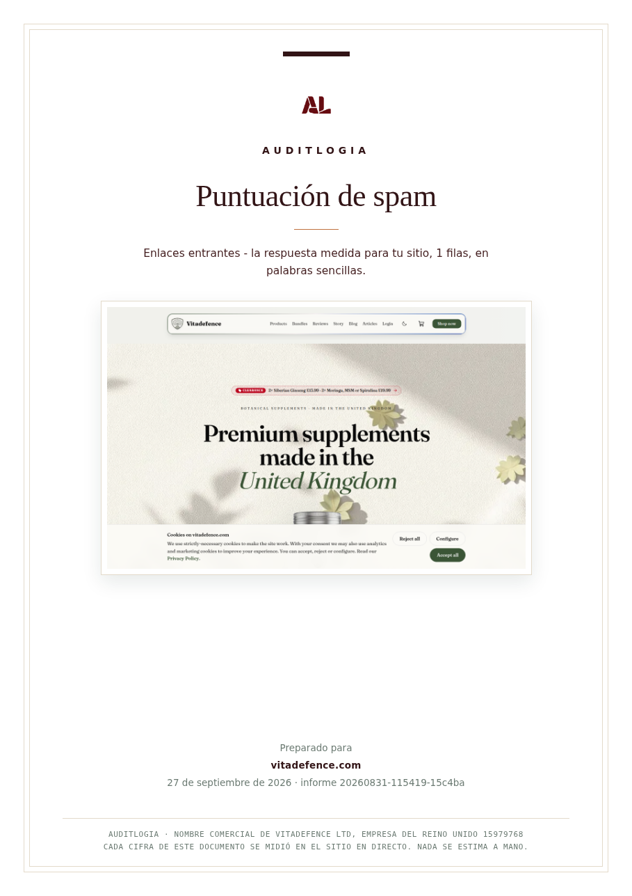 Puntuación de spam