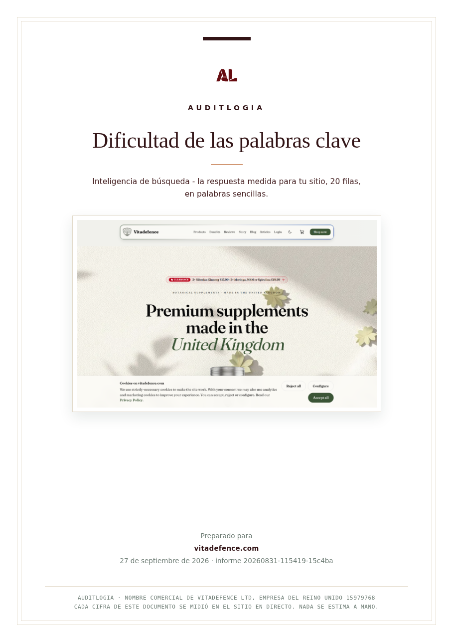 Dificultad de las palabras clave