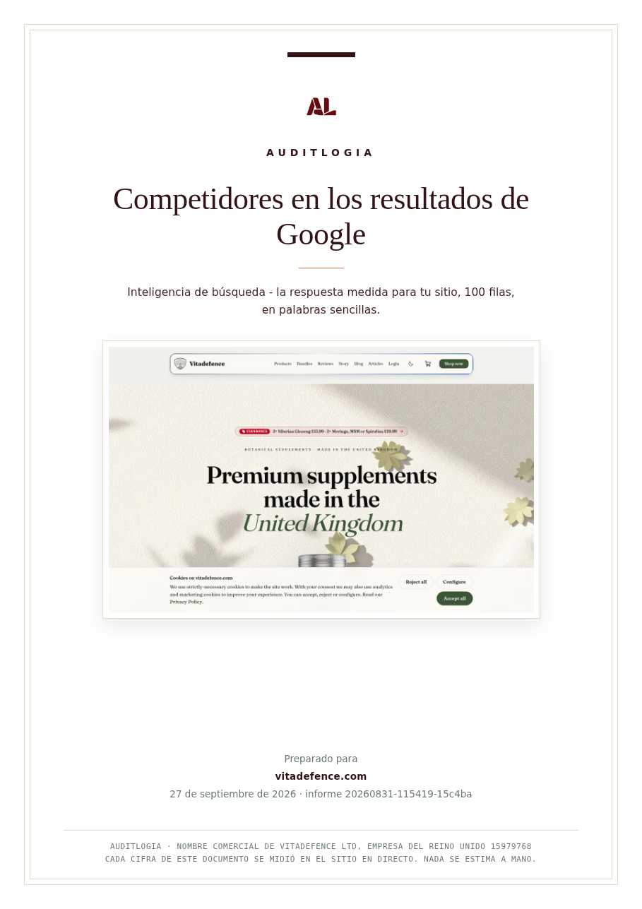 Competidores en los resultados de Google